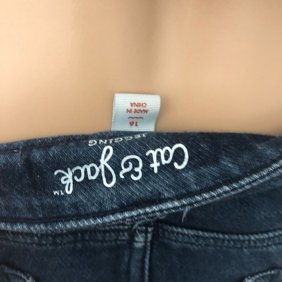 Cat & Jack Patchwork Jeans Adjustable Size 16 - Picture 5 of 8